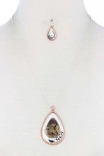 Load image into Gallery viewer, Teardrop Pendant Necklace and Earring Set
