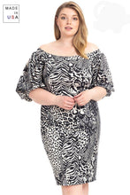 Load image into Gallery viewer, Animal Print Crepe Stretch Bodycon Dress
