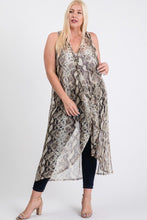Load image into Gallery viewer, Snakeskin Print Sleeveless Duster
