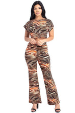 Load image into Gallery viewer, Zebra Crop Top And Palazzo Pants
