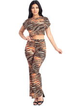 Load image into Gallery viewer, Zebra Crop Top And Palazzo Pants
