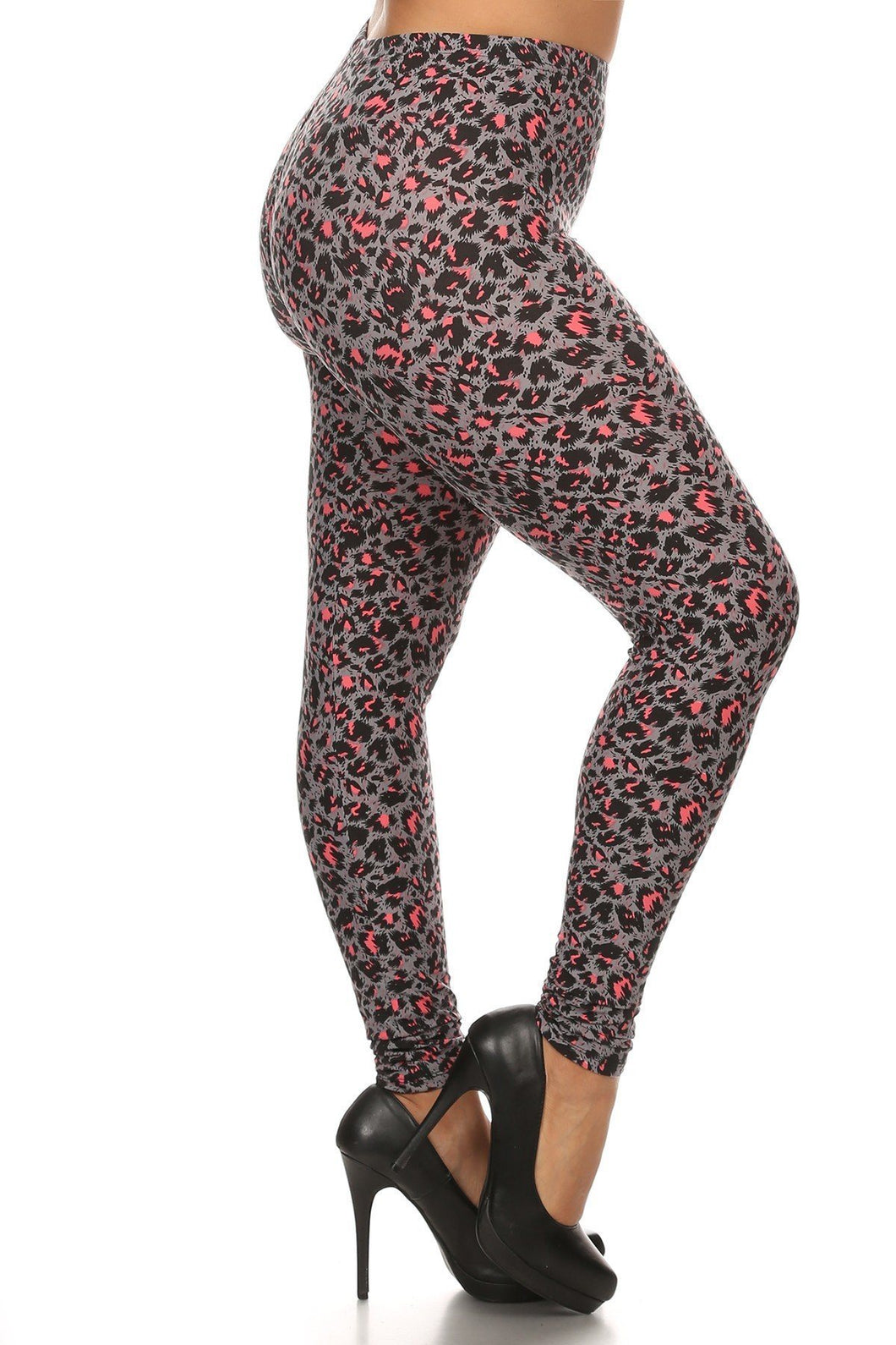 Plus Size Cheetah Printed Knit Legging