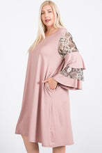 Load image into Gallery viewer, Mixed Ruffle Sleeve A-Line Dress

