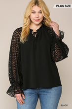 Load image into Gallery viewer, Zebra Bubble Sleeve Crepe Blouse
