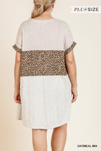 Load image into Gallery viewer, Animal Print Color-blocked V-neck Dress with Pockets
