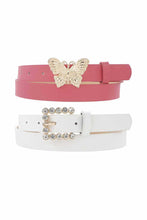 Load image into Gallery viewer, Butterfly and Square Buckle Duo Belt
