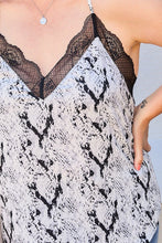 Load image into Gallery viewer, Plus Snake Print Cami with Lace Trim
