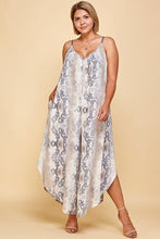 Load image into Gallery viewer, Snakeskin Terry Printed Wide Leg Jumpsuit
