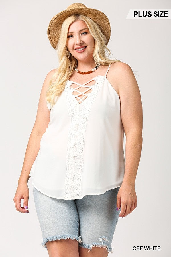 Flirty Lattice Top with Lace