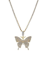 Load image into Gallery viewer, Rhinestone Butterfly Pendant Necklace
