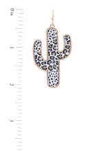 Load image into Gallery viewer, Leopard Pattern Cactus  Earrings
