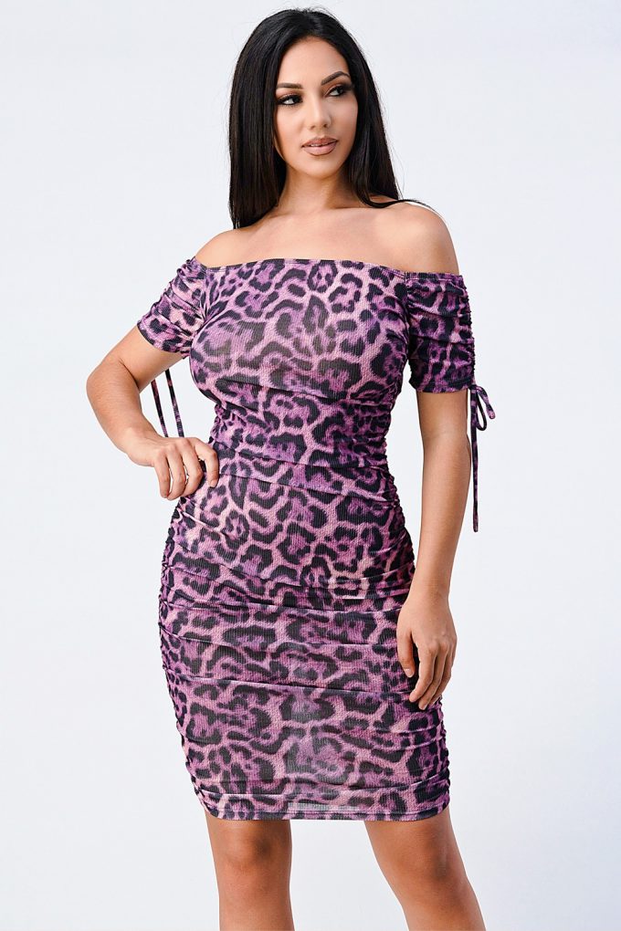 Purple Leopard Bodycon Dress