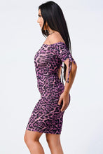 Load image into Gallery viewer, Purple Leopard Bodycon Dress
