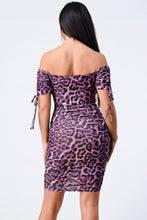 Load image into Gallery viewer, Purple Leopard Bodycon Dress
